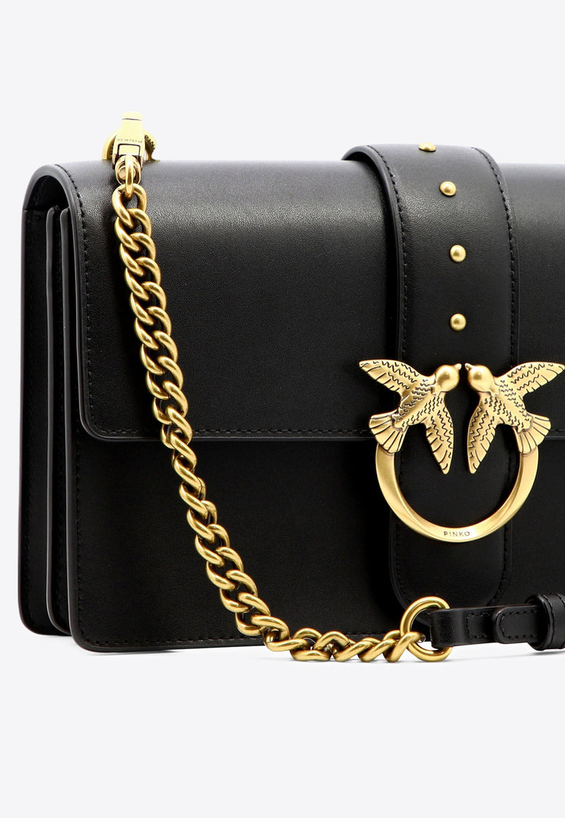 PINKO Classic Love Leather Crossbody Bag Black 100053A0F1Z99Q_76643