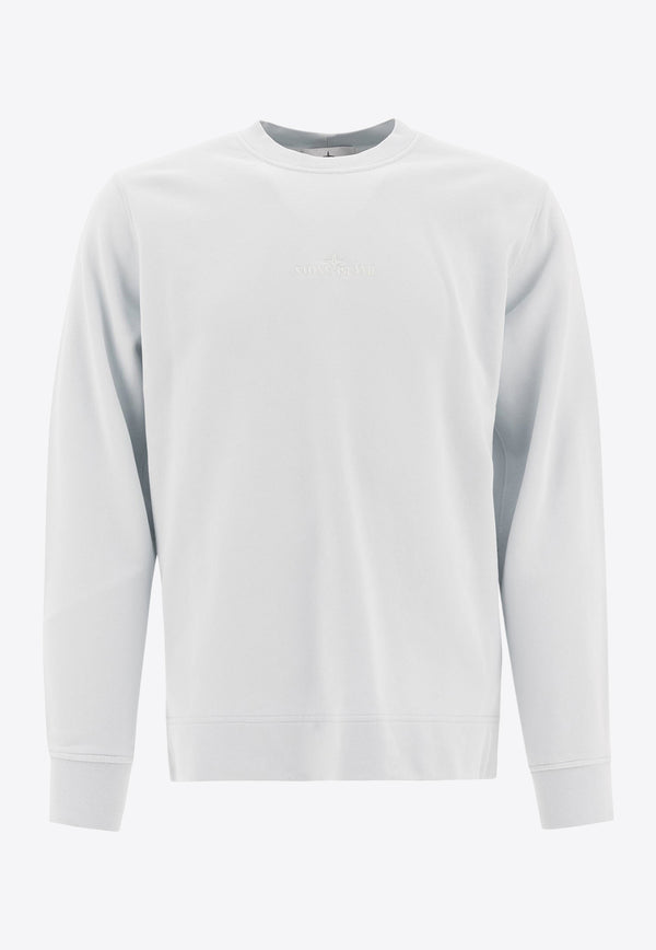 Stone Island Logo Embroidered Sweatshirt Sky Blue 6100667S0124V0041_76699