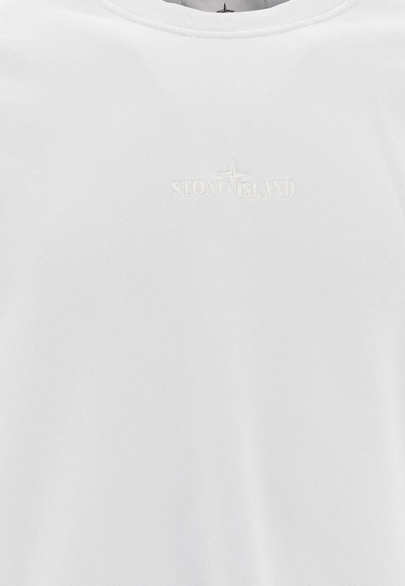 Stone Island Logo Embroidered Sweatshirt Sky Blue 6100667S0124V0041_76699