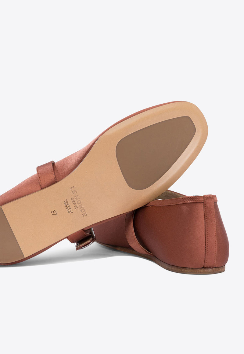 Le Monde Bèryl Stella Mary-Jane Satin Ballet Flats Red STE-SSTRUS_76816