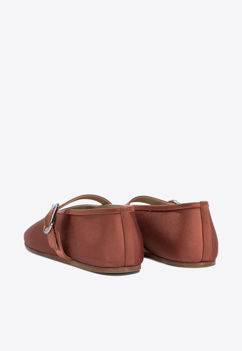 Le Monde Bèryl Stella Mary-Jane Satin Ballet Flats Red STE-SSTRUS_76816