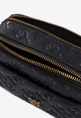 PINKO Embossed Leather Crossbody Bag Black 104292A1YBZ99Q_76937