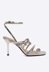 PINKO Lisa 85 Crystal-Embellished Leather Sandals Gold SD0301P081Z22_76845