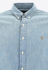 Polo Ralph Lauren Logo Embroidered Denim Shirt Blue 710548538001CHAMBRAY_76831