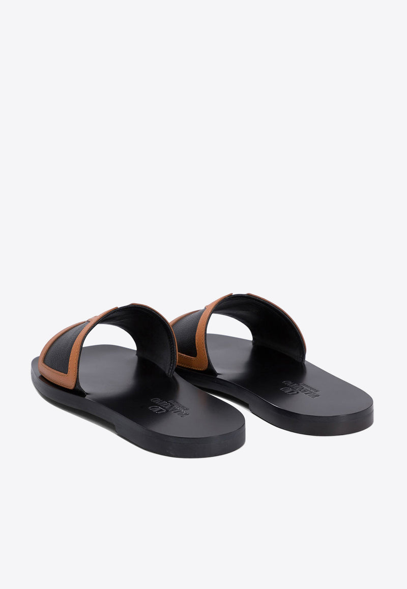 Valentino Viva Superstar Nappa Leather Flat Sandals Black 6Y2S0J72THGRB8_76932