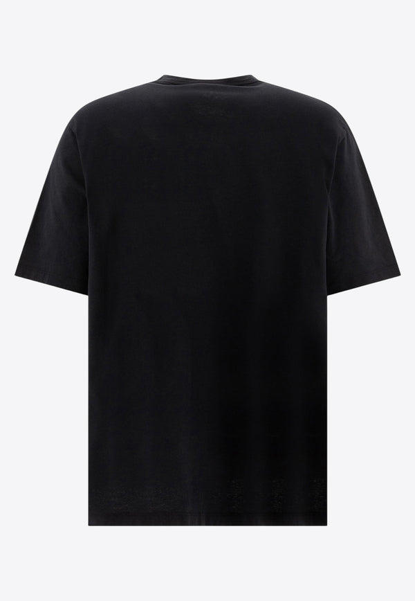 Alexander McQueen Short-Sleeved Solid T-shirt 815068QTAC60548_77031 Black