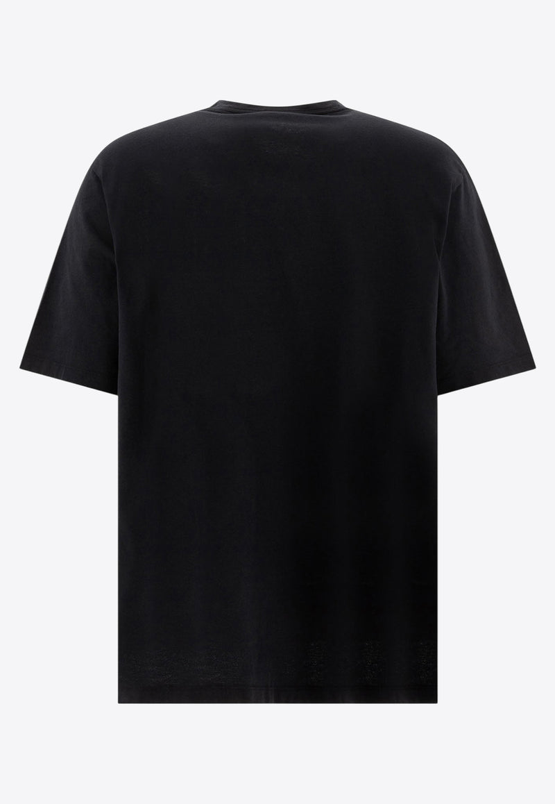 Alexander McQueen Short-Sleeved Solid T-shirt 815068QTAC60548_77031 Black