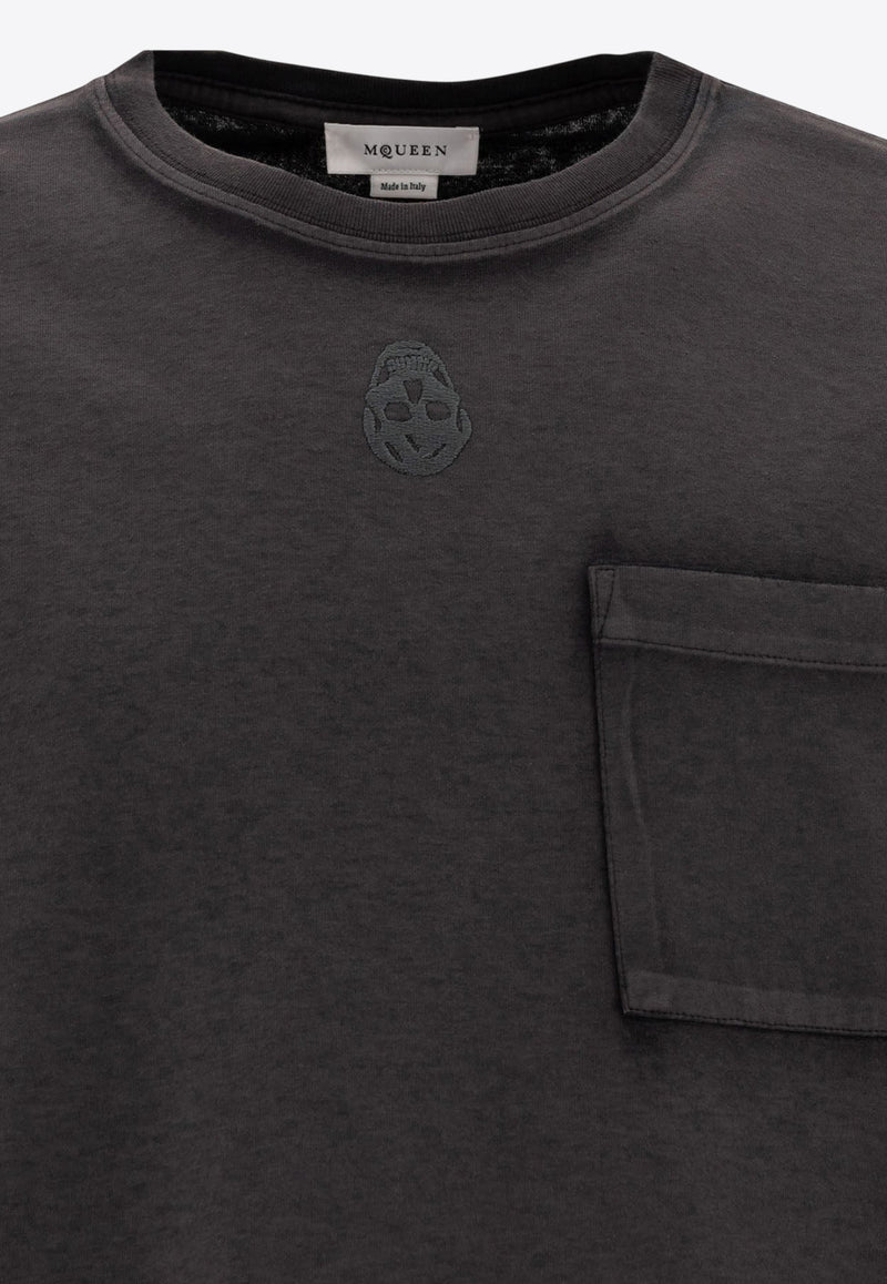 Alexander McQueen Short-Sleeved Solid T-shirt 815068QTAC60548_77031 Black