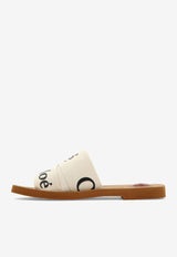 Chloé Woody Logo Jacquard Sandals Cream C22U188Z3101_77061