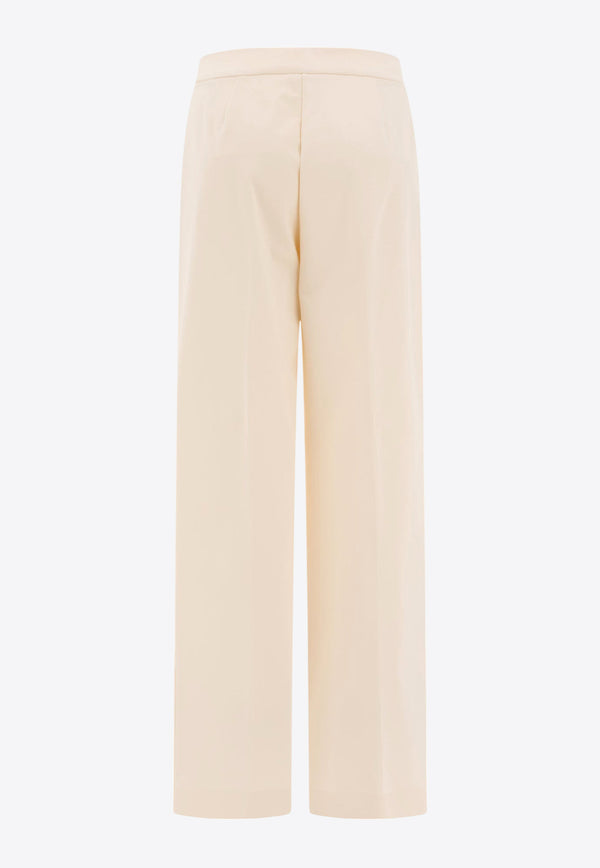 Max Mara Orche Straight-Leg Tailored Pants Cream 2511781038600ORCHE001_77086