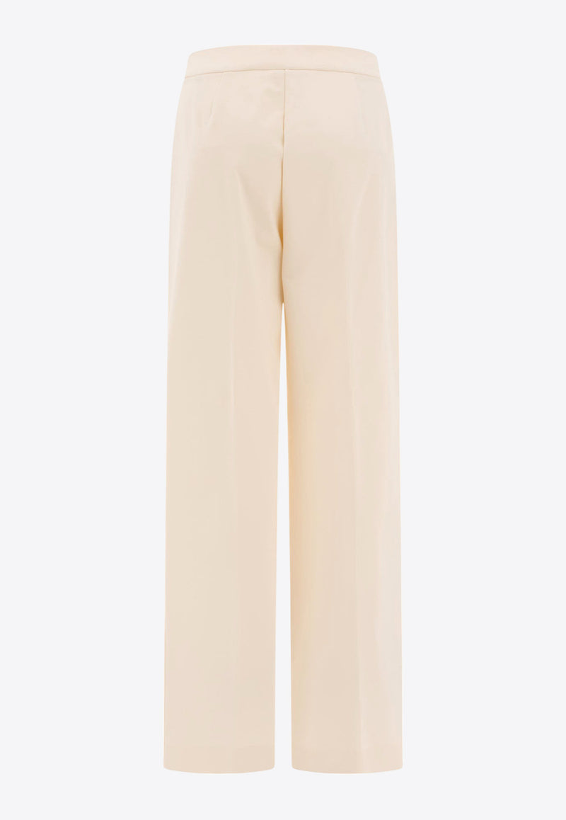 Max Mara Orche Straight-Leg Tailored Pants Cream 2511781038600ORCHE001_77086