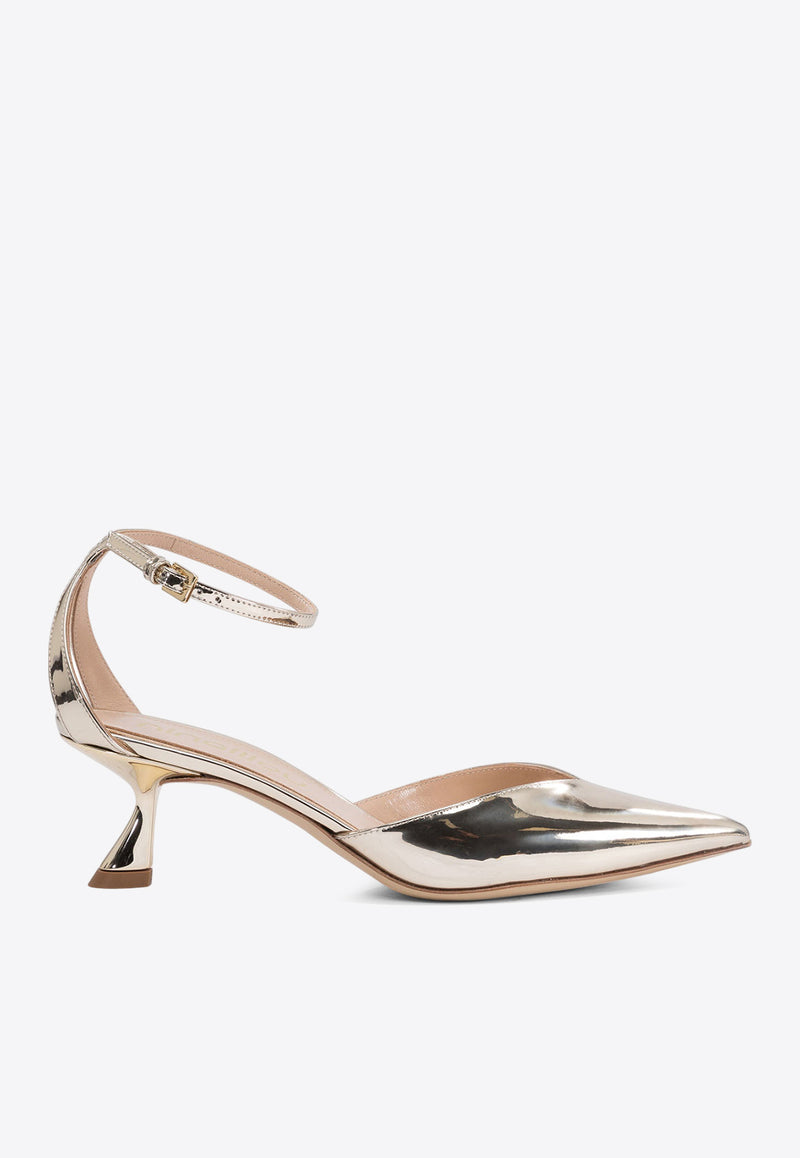 Ninalilou 45 Patent Leather Sandals Gold 351274LIVING PLATINO_77014