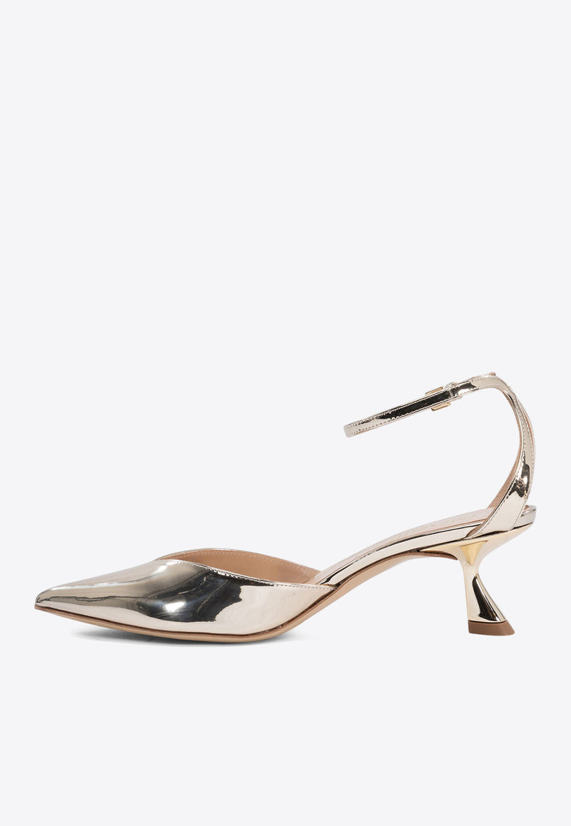 Ninalilou 45 Patent Leather Sandals Gold 351274LIVING PLATINO_77014