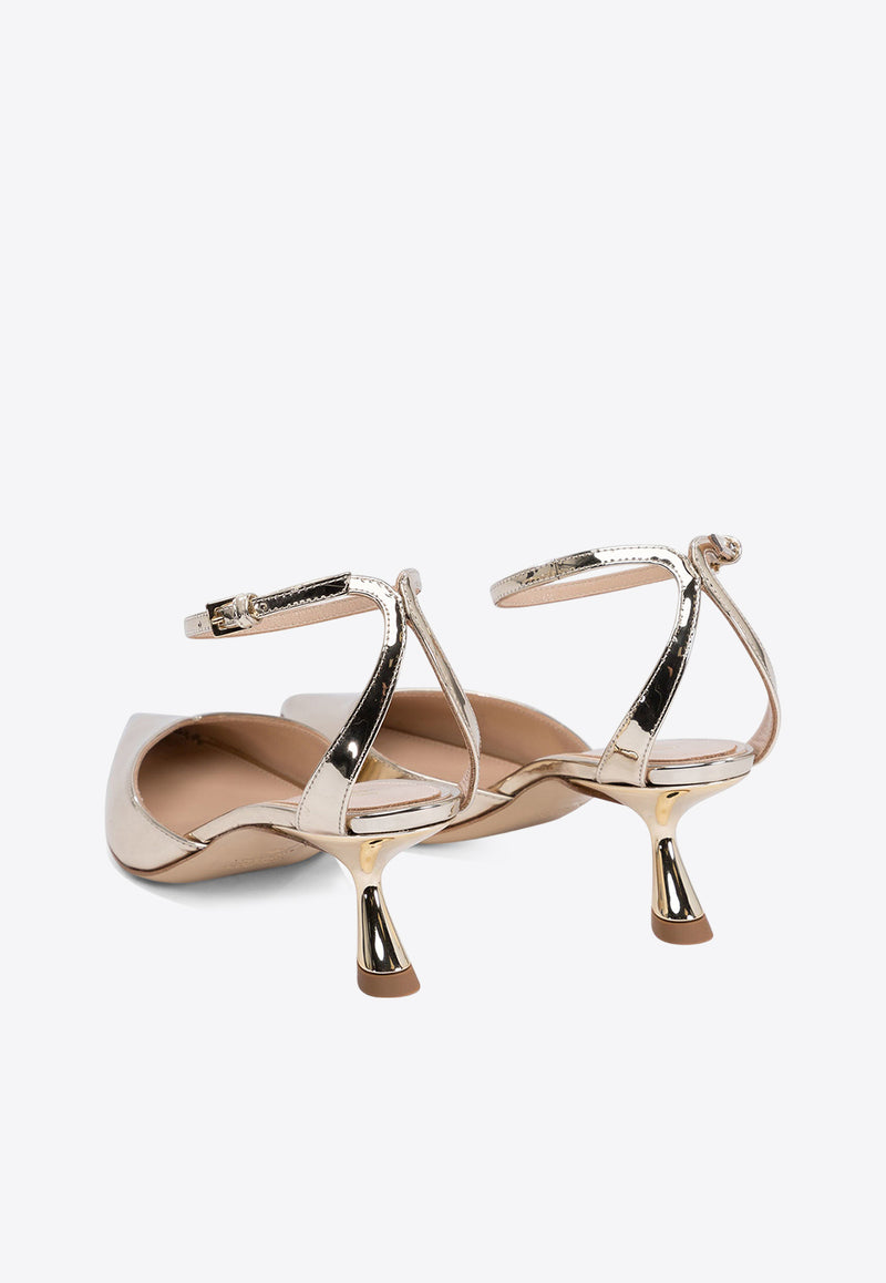 Ninalilou 45 Patent Leather Sandals Gold 351274LIVING PLATINO_77014