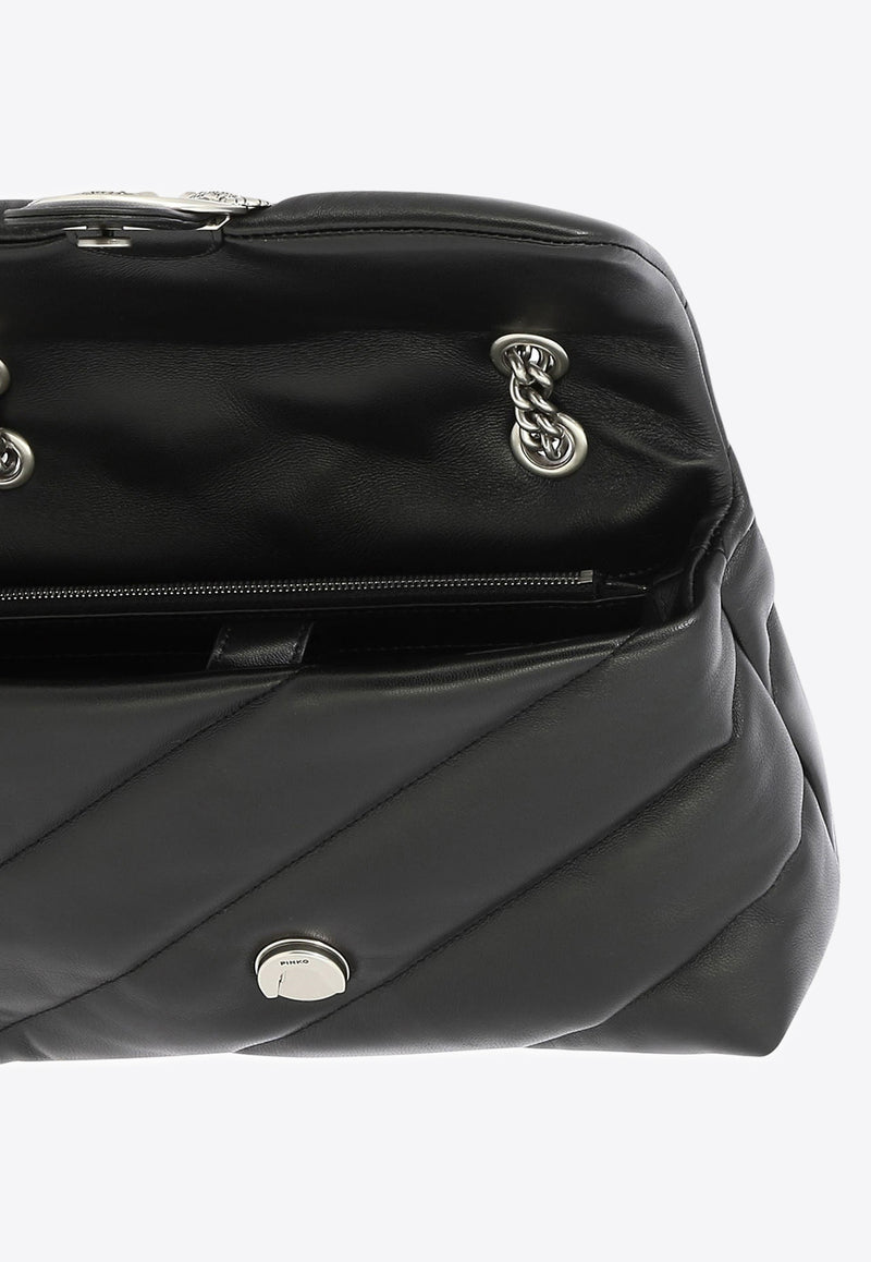 PINKO Classic Love Bag Puff Maxi Quilt Crossbody Bag Black 100038A0F2Z99O_77007
