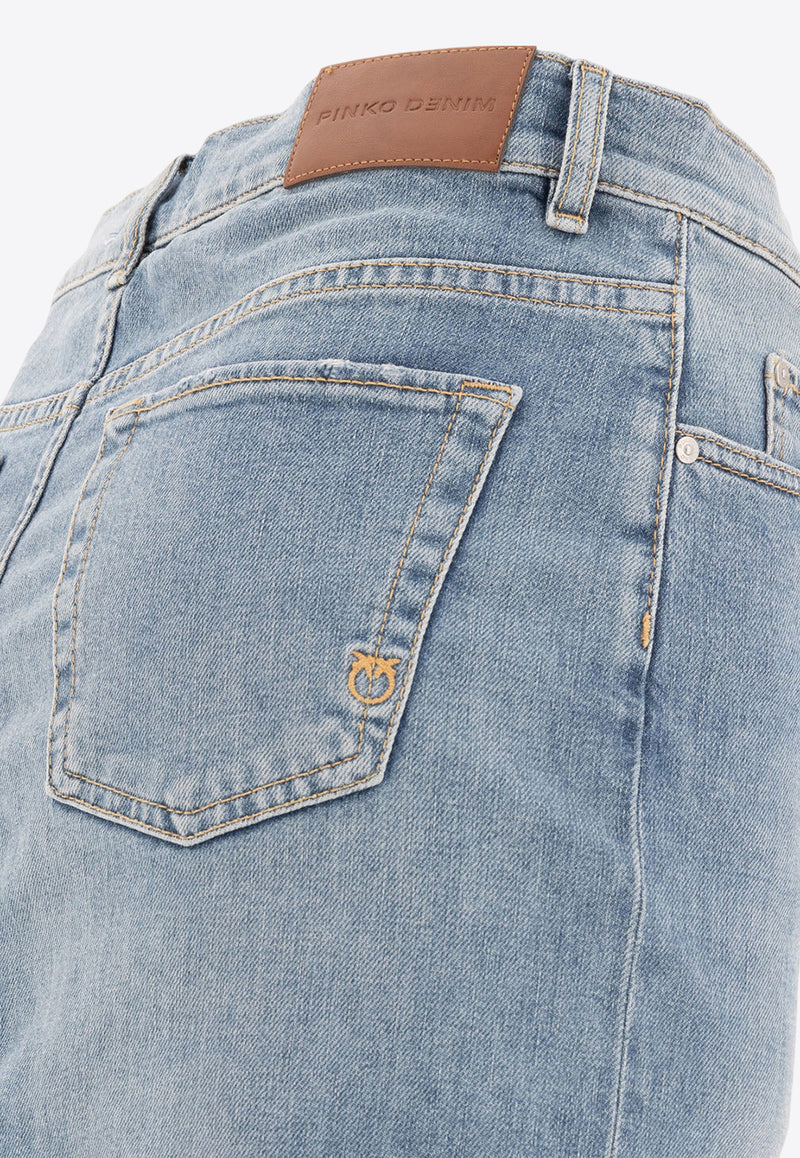 PINKO Midi Denim Skirt Blue 104628A2EAPJE_77098