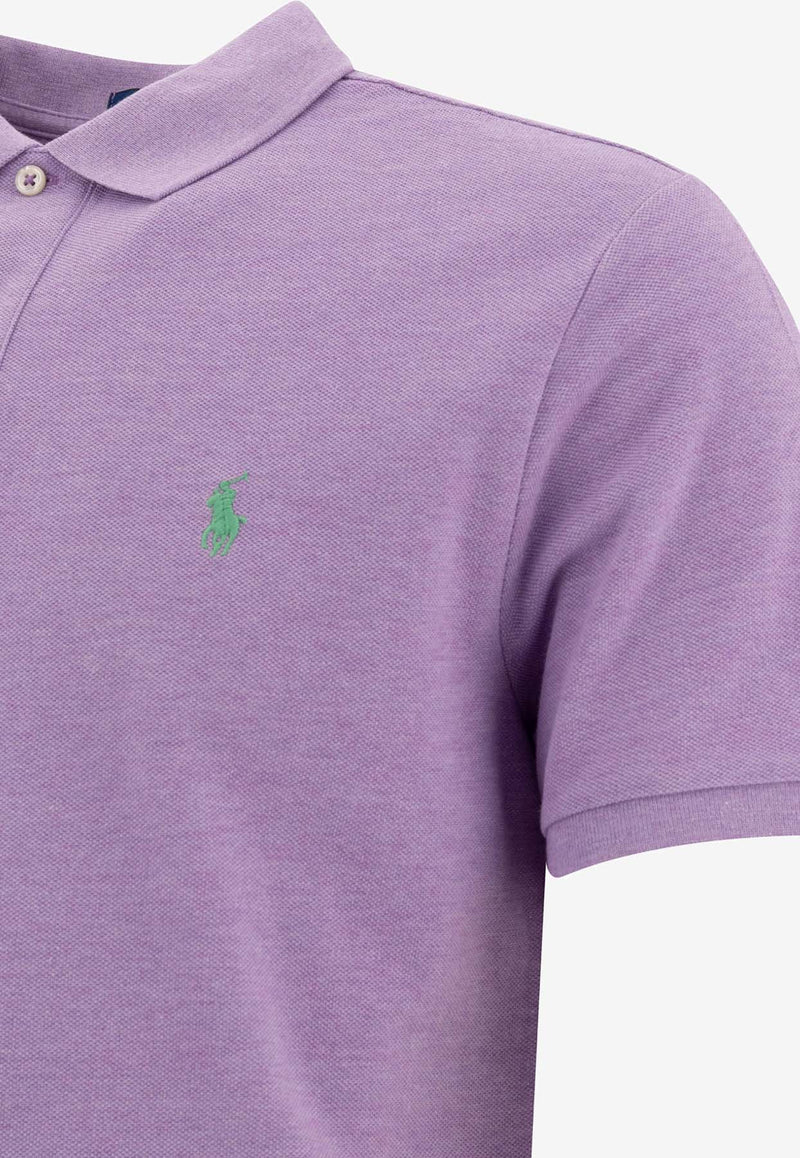 Polo Ralph Lauren Logo Embroidered Polo T-shirt Purple 710680784370PASTEL PURPLE HEATHER_76977