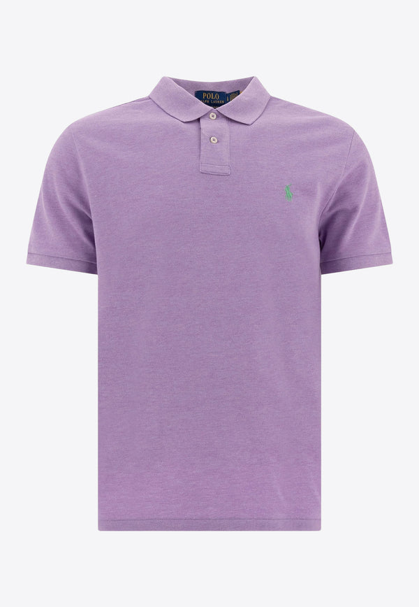 Polo Ralph Lauren Logo Embroidered Polo T-shirt Purple 710680784370PASTEL PURPLE HEATHER_76977