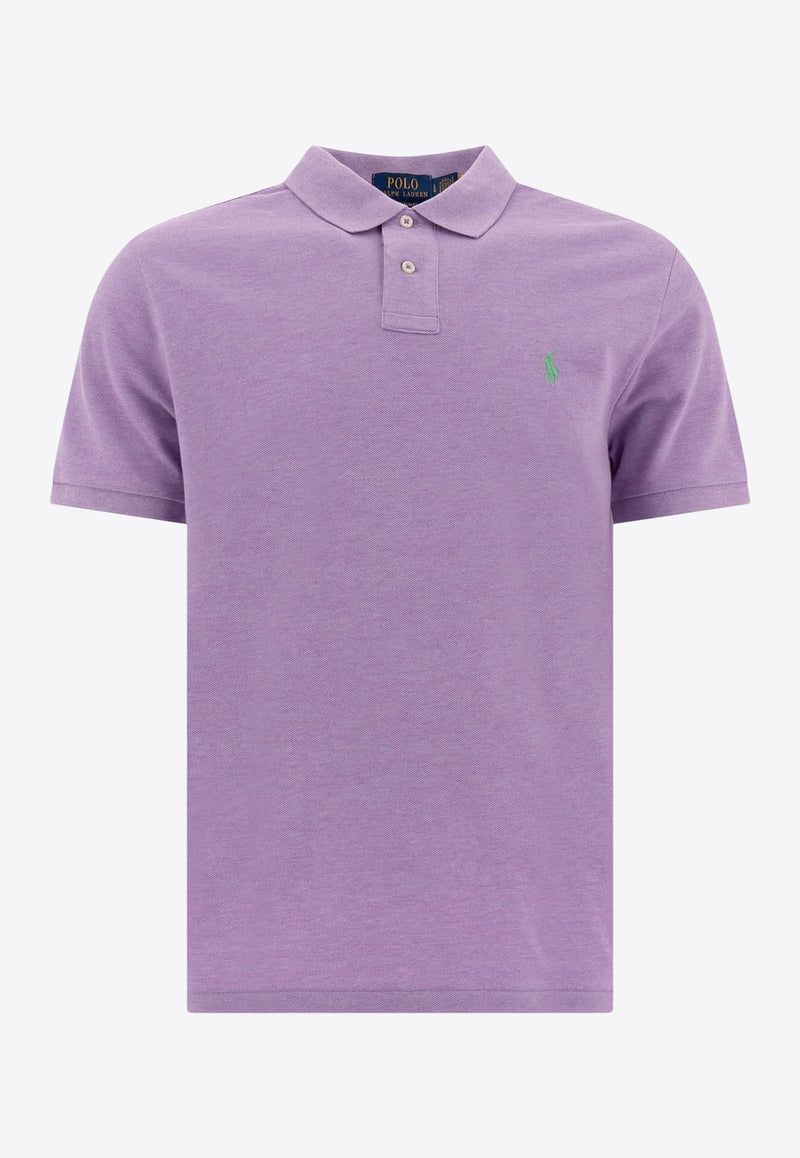 Polo Ralph Lauren Logo Embroidered Polo T-shirt Purple 710680784370PASTEL PURPLE HEATHER_76977