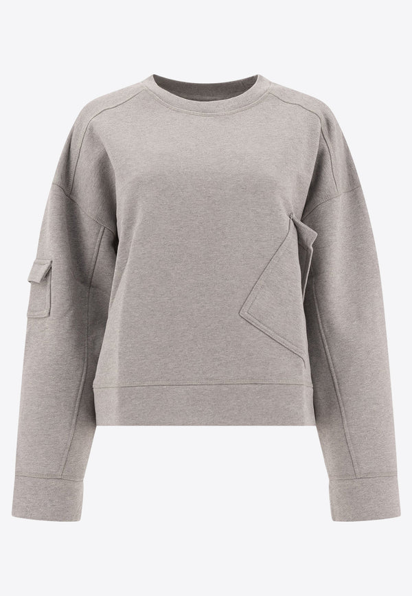 GANNI Oversized Crewneck Sweatshirt T4141921_77178 Gray