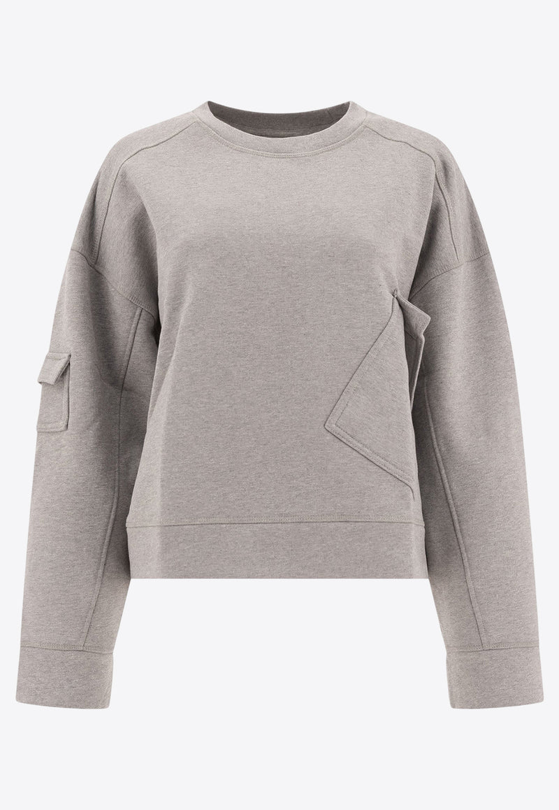 GANNI Oversized Crewneck Sweatshirt T4141921_77178 Gray