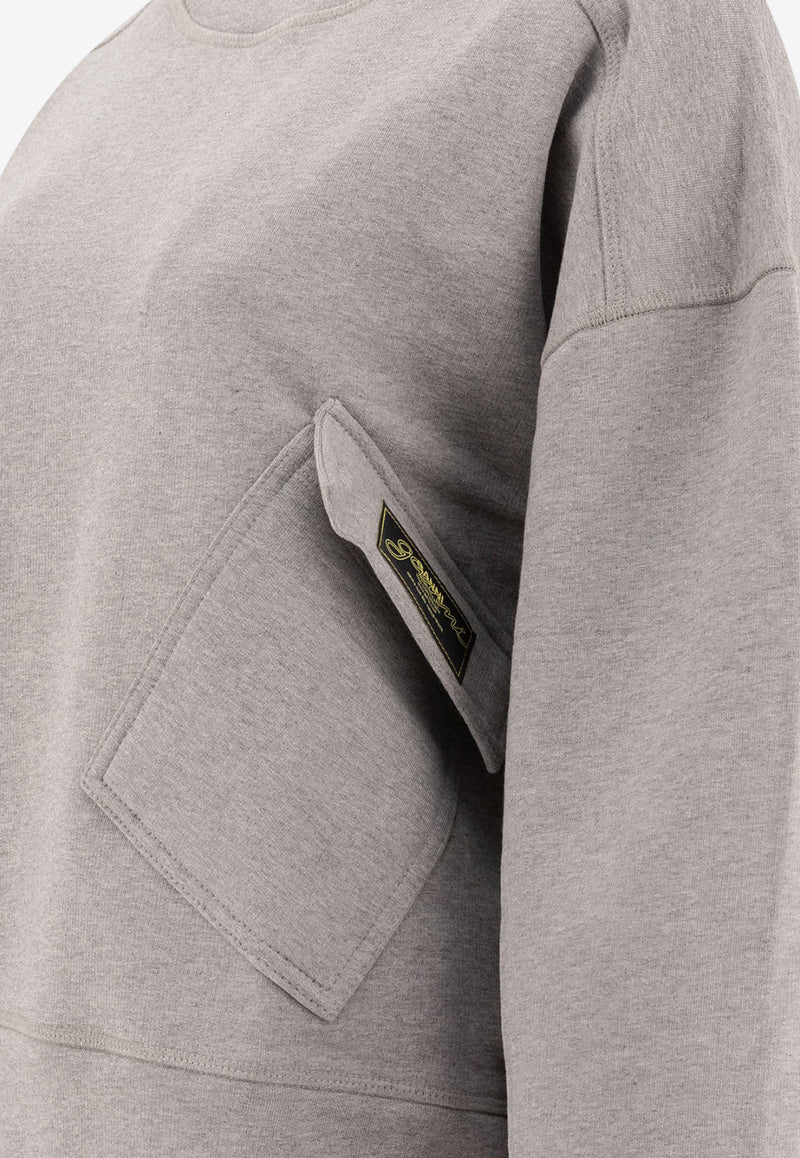 GANNI Oversized Crewneck Sweatshirt T4141921_77178 Gray