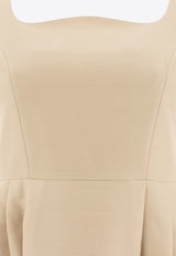 Sandbeige Wool Midi Dress SBB1OP02ACLIGHT YELLOW_77148