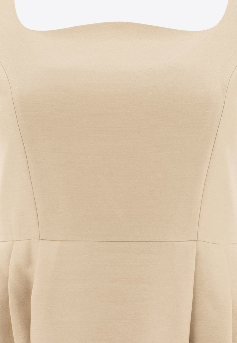 Sandbeige Wool Midi Dress SBB1OP02ACLIGHT YELLOW_77148