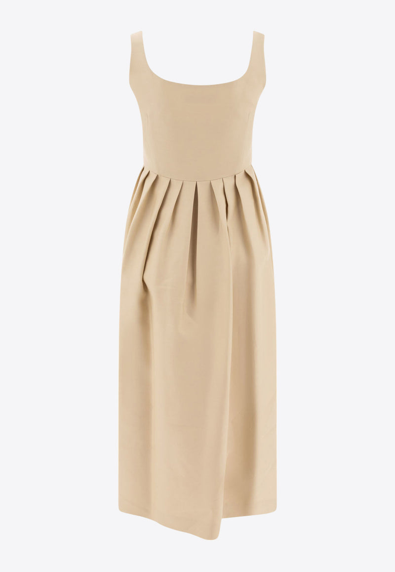 Sandbeige Wool Midi Dress SBB1OP02ACLIGHT YELLOW_77148