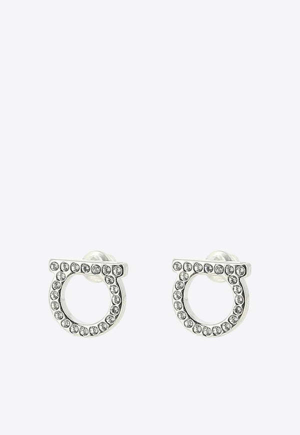 Ferragamo Crystal-Embellished Gancini Earrings 0696574_77209