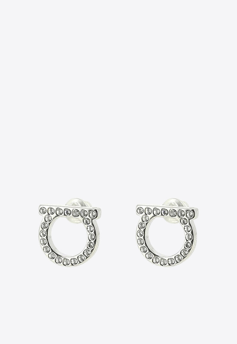 Ferragamo Crystal-Embellished Gancini Earrings 0696574_77209