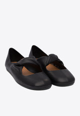 Alexander McQueen Knotted-Strap Leather Ballet Flats 814287WHACO1000_77366