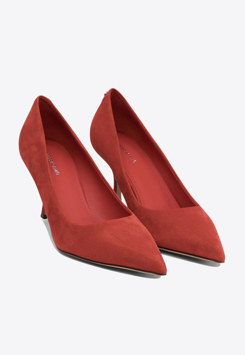 Ferragamo Elydea 75 Suede Pumps Red 0776949_77313