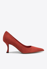 Ferragamo Elydea 75 Suede Pumps Red 0776949_77313