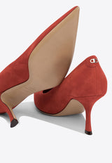Ferragamo Elydea 75 Suede Pumps Red 0776949_77313