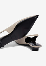 Pierre Hardy Slingback Leather Pumps Beige ABM02CRINCKLED CALFCHALK_77415