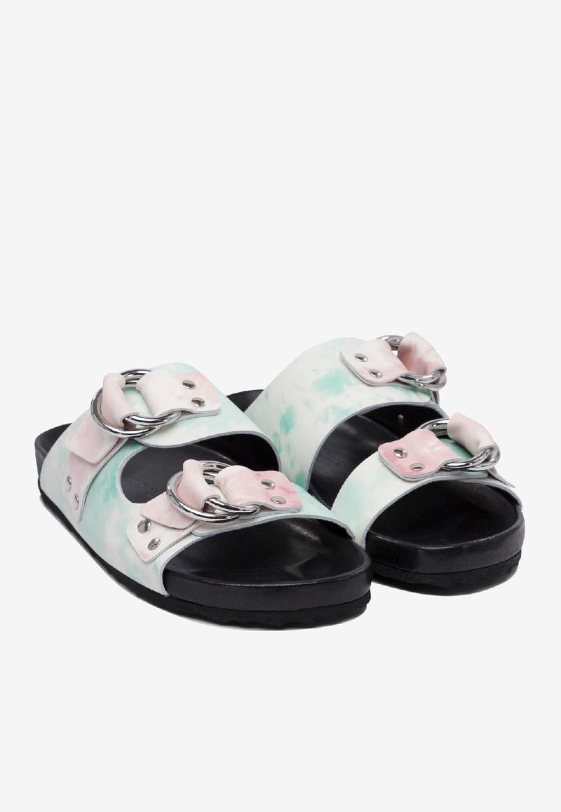 Pierre Hardy Printed Leather Sandals Multicolor VN01CALFMULTI TIE AND DYE-BLACK_77408