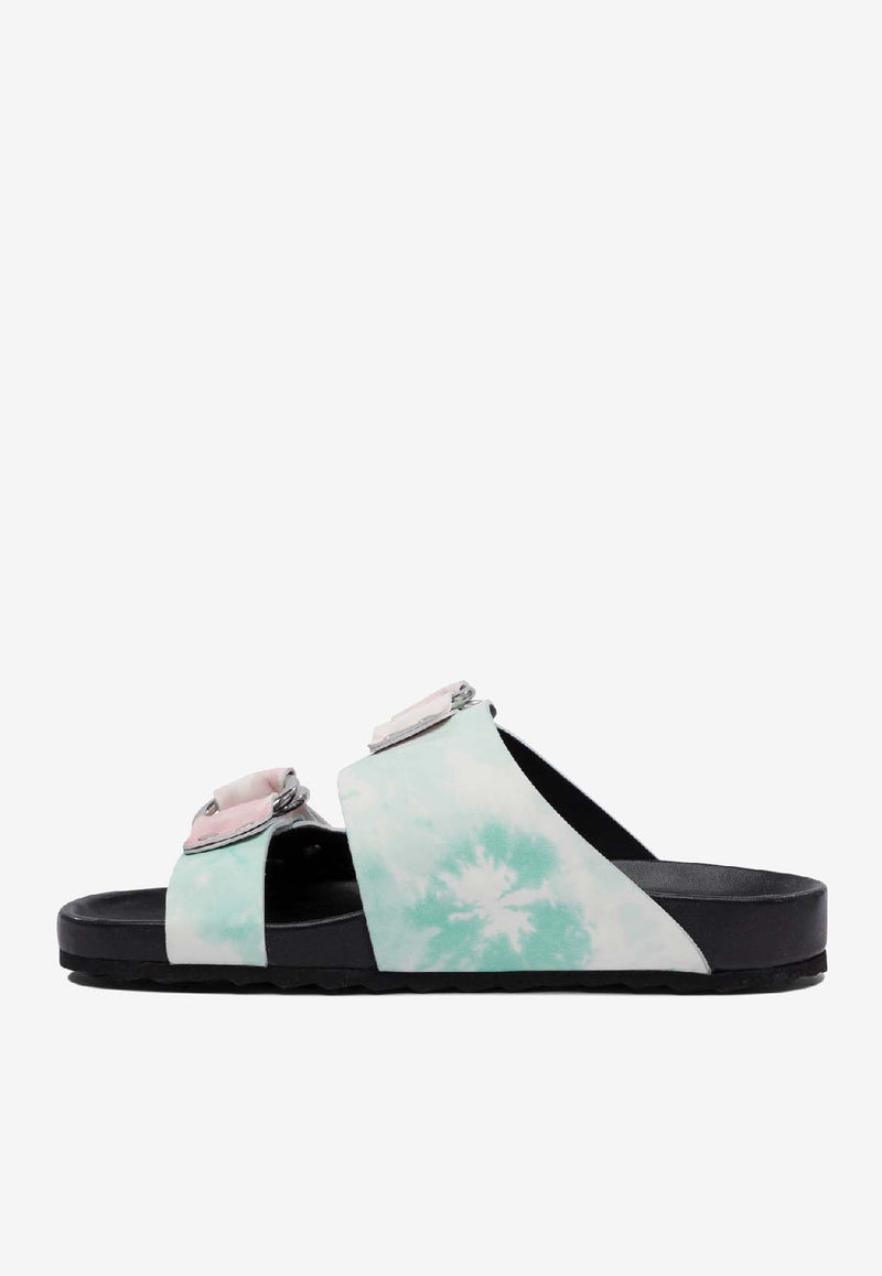Pierre Hardy Printed Leather Sandals Multicolor VN01CALFMULTI TIE AND DYE-BLACK_77408
