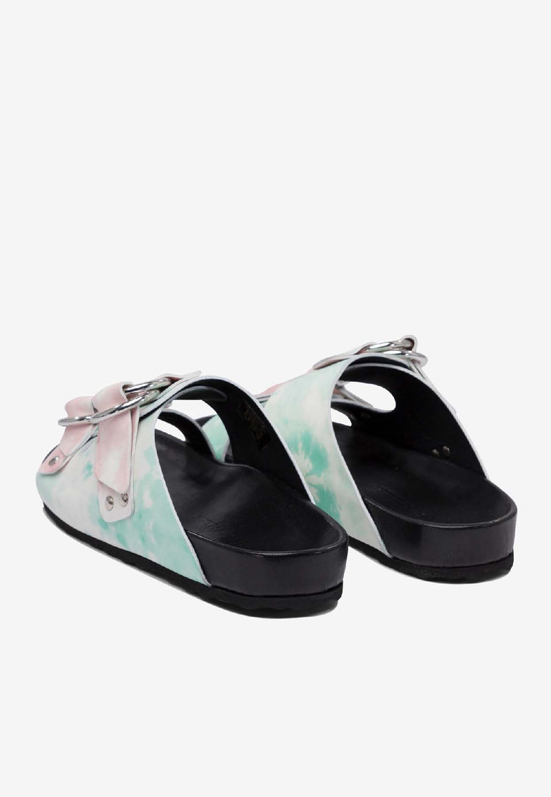 Pierre Hardy Printed Leather Sandals Multicolor VN01CALFMULTI TIE AND DYE-BLACK_77408