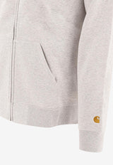 Carhartt Wip Logo Patch Zip-Up Hooded Sweatshirt Gray I03366400J.XX_77466
