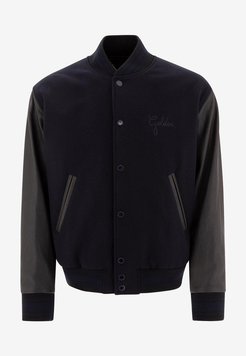 Golden Goose DB Logo Embroidered Bomber Jacket Black GMP00834P00061750654_77498