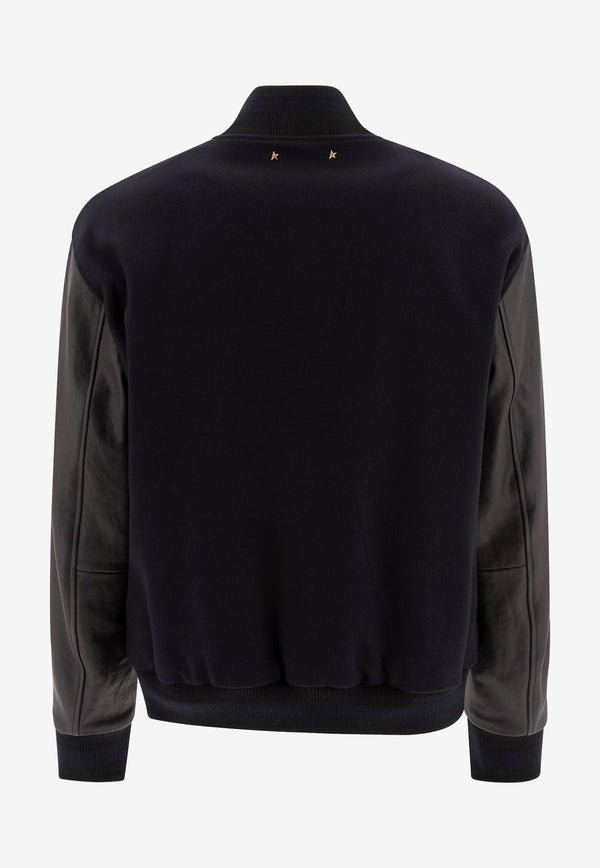 Golden Goose DB Logo Embroidered Bomber Jacket Black GMP00834P00061750654_77498