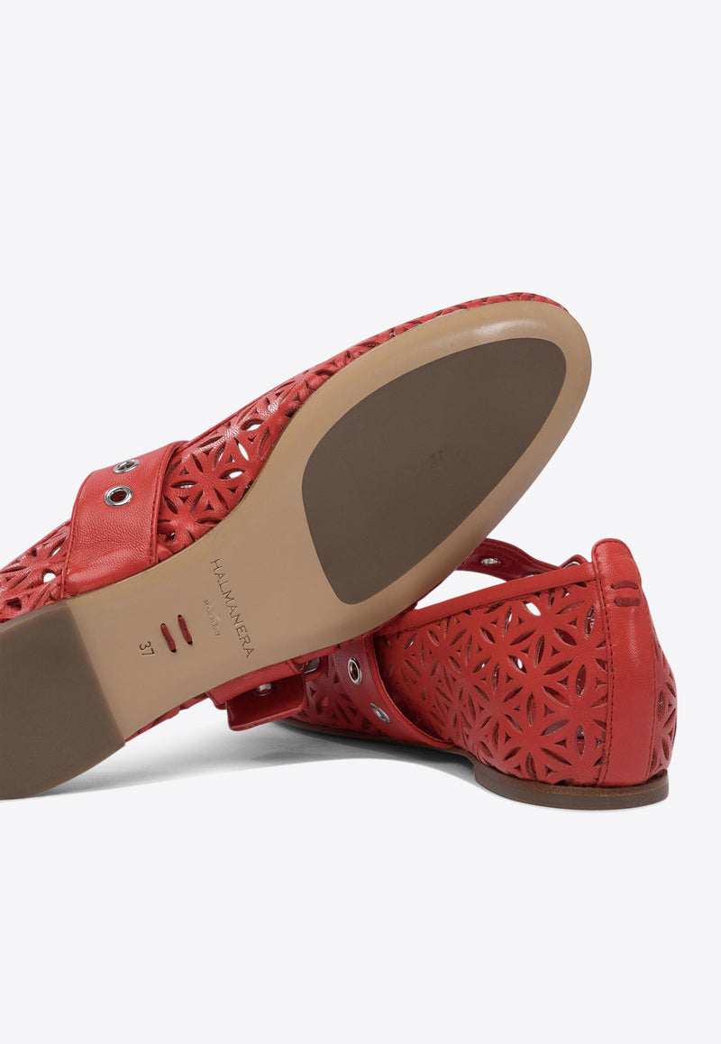 Halmanera Leather Ballet Flats DOS56BARON ROSSO_77436