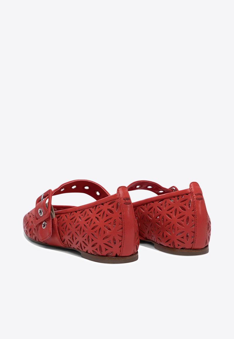 Halmanera Leather Ballet Flats DOS56BARON ROSSO_77436