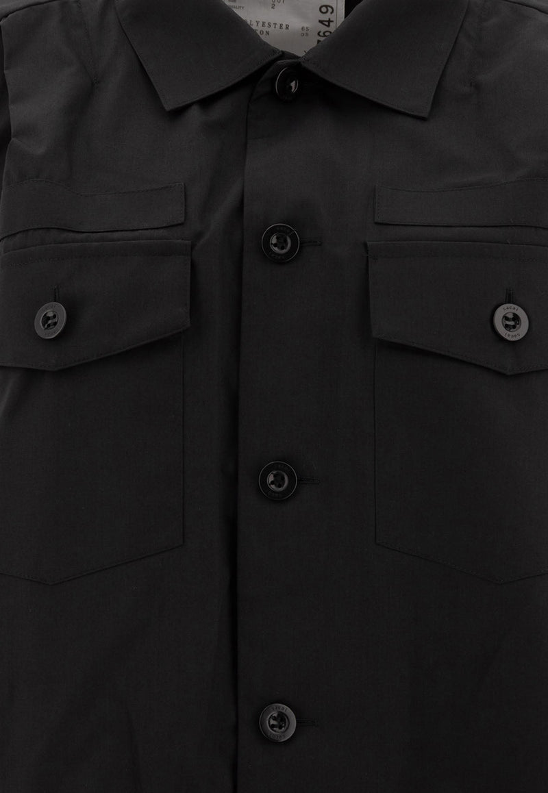 Sacai Sleeveless Mini Shirt Dress Black 25-07649001_77433