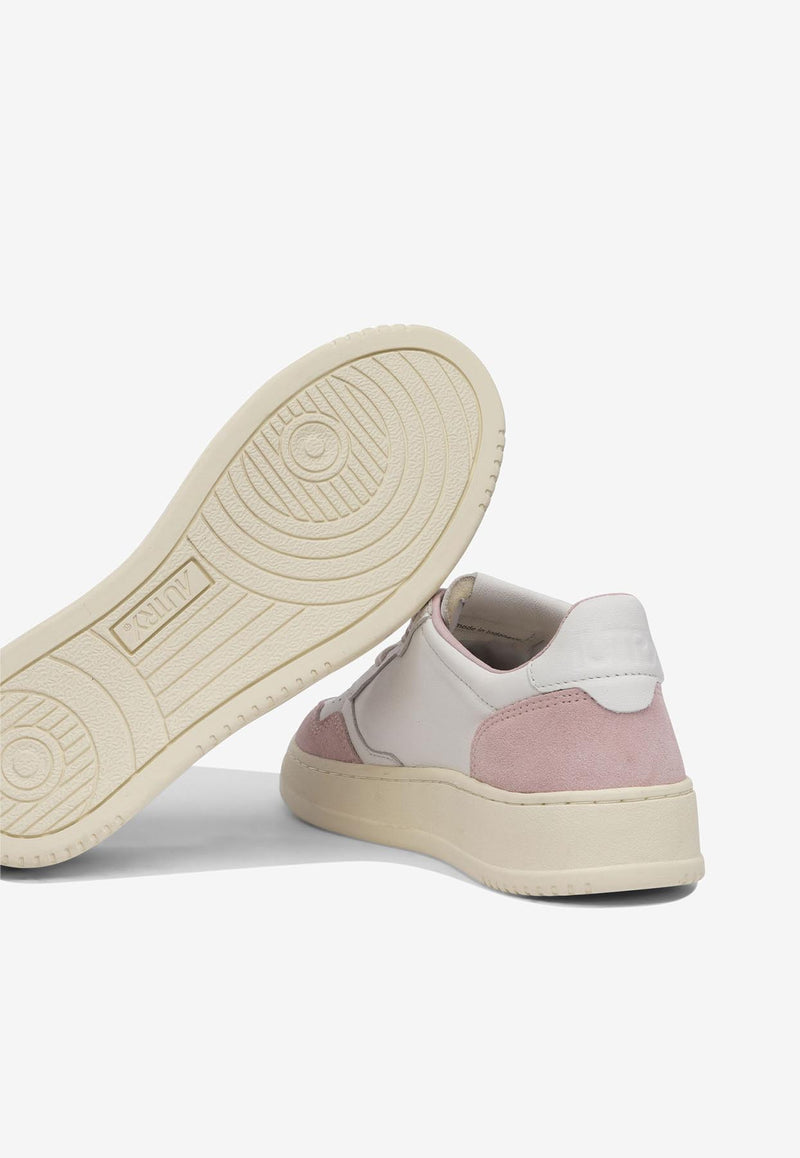 Autry Medalist Leather and Suede Sneakers  White AULWGS36_77359
