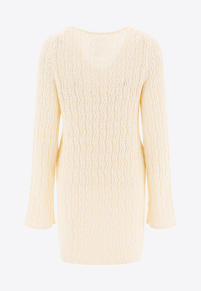 Loulou Studio Aisale Ribbed Mini Dress Ivory AISALARICE IVORY_77595