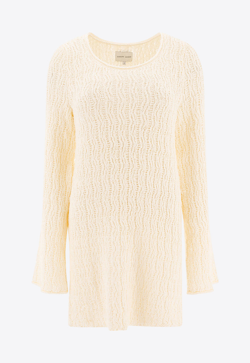 Loulou Studio Aisale Ribbed Mini Dress Ivory AISALARICE IVORY_77595