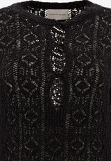 Loulou Studio Perforated Mini Dress Black EVANBLACK_77599