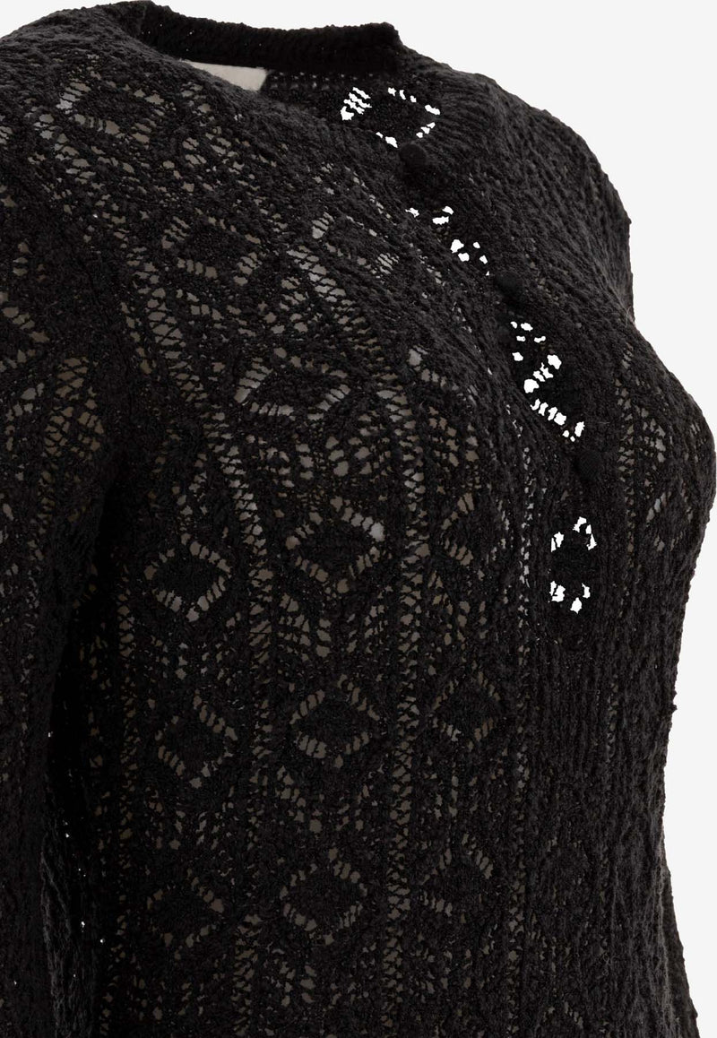 Loulou Studio Perforated Mini Dress Black EVANBLACK_77599